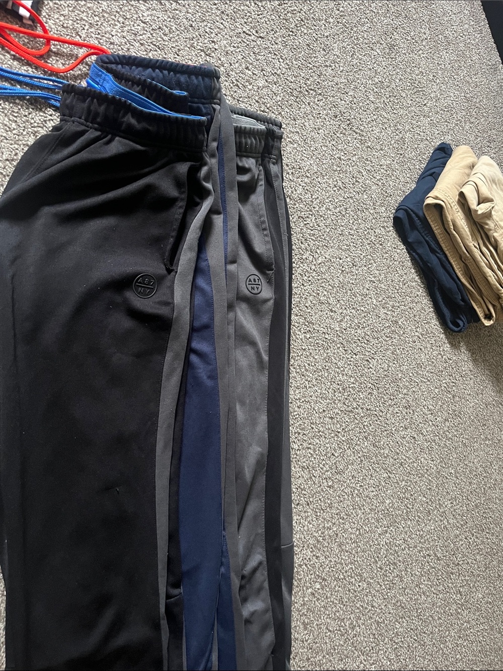 3-Pack Athletic Joggers with Contrast Drawstrings - Black & Navy & Gray - Picture 6 of 6